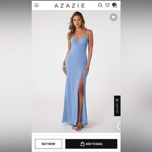 Selling Azazie (Becca) size 2 in steel blue! Hemmed to 5’1 height